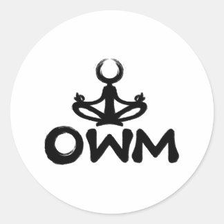 Redondo Adesivo de Meditação Mantra de Uma Palavra