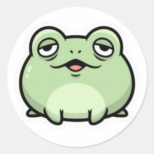 Redondo Adesivo de meme de sapo fofo Sapo estético engra