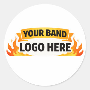 Redondo 🎵 Adesivo de Merch da Banda Logo Personalizado