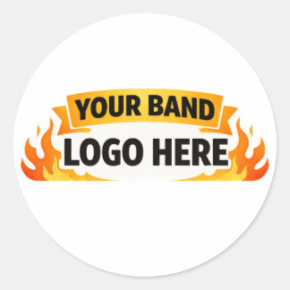 Redondo 🎵 Adesivo de Merch da Banda | Logo Personalizado