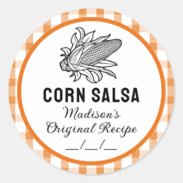 Redondo Adesivo de milho salsa com padrão de controlo lara