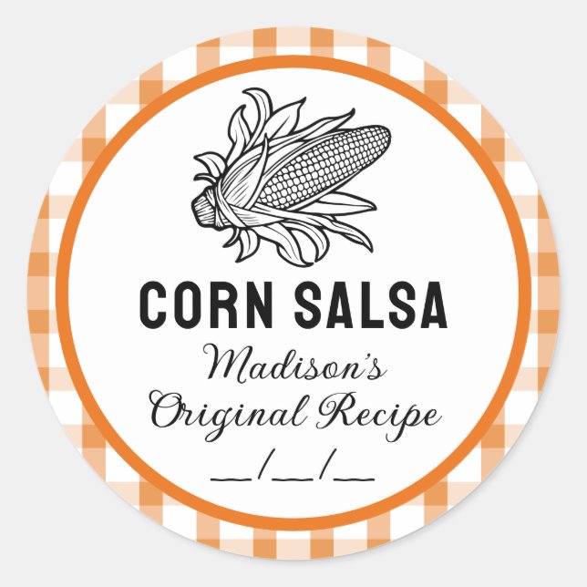 Redondo Adesivo de milho salsa com padrão de controlo lara (Frente)