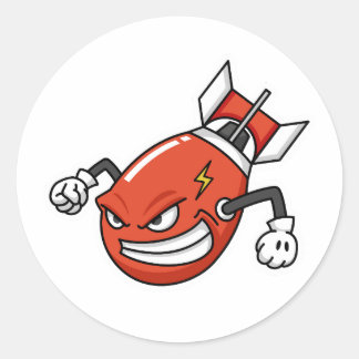 Redondo Adesivo de Míssil Foguete