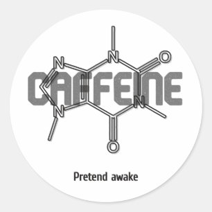 Redondo Adesivo de Molécula de Cafeína