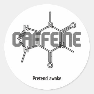 Redondo Adesivo de Molécula de Cafeína