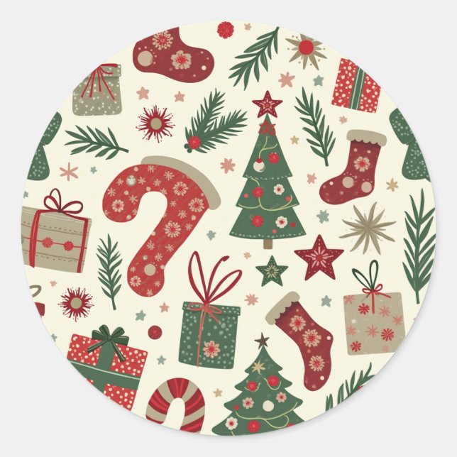 Redondo adesivo de natal (Frente)