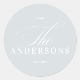 Redondo Adesivo de Natal com Nome de Família Simples