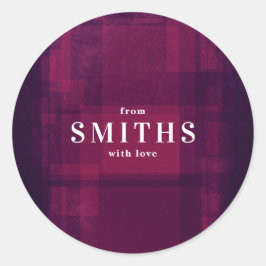 Redondo Adesivo de Natal de giz rosa e roxo