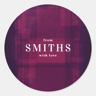 Redondo Adesivo de Natal de giz rosa e roxo