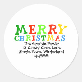 Redondo Adesivo de Natal Personalizado para Crianças