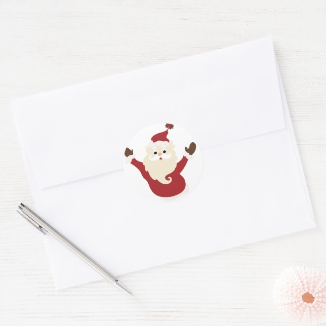 Redondo Adesivo de Natal Santa (Envelope)