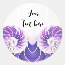 Redondo adesivo de nautilus shell seashell Fibonacci