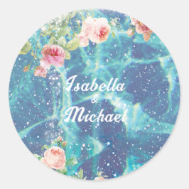 Redondo Adesivo de nomes de casal personalizados romântico