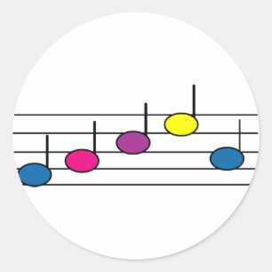 Redondo Adesivo de nota de música