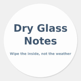 Redondo Adesivo de Notas de Dry Glass