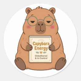 Redondo Adesivo de Óculos Energia de Capivara Impassível
