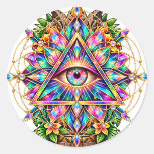 Redondo Adesivo de Olho Mandala Kaleidoscópio