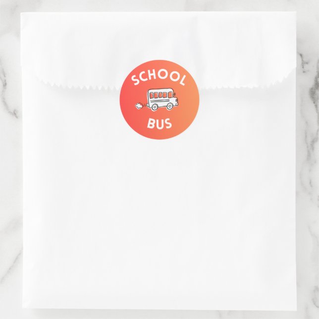 Redondo Adesivo de Ônibus Escolar para Crianças (Bolsa)