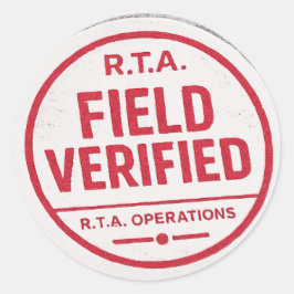 Redondo Adesivo de Operações Verificadas em Campo pela R.T