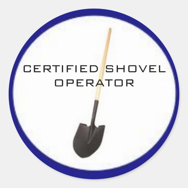 Redondo Adesivo de operador de pá certificado (Frente)