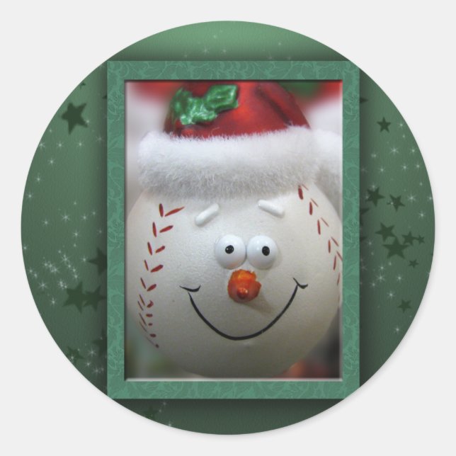 Redondo Adesivo de ornamento de baseball (Frente)