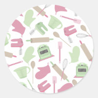 Adesivo de padrão de Cozinhar rosa e verde