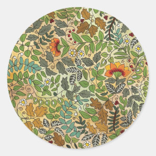 Redondo Adesivo de padrão floral ilustrado