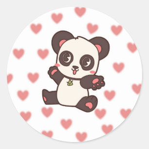 Redondo Adesivo de panda bonito
