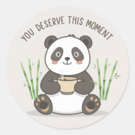Redondo Adesivo de Panda Fofo | Kawaii Motivacional Fofo