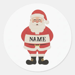 Redondo Adesivo de Papai Noel Segurando Placa Férias Per