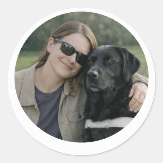 Redondo Adesivo de Parceria de Cão Guia - Labrador Preto -