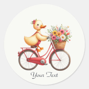 Redondo Adesivo de Patinho de Bicicleta Floral