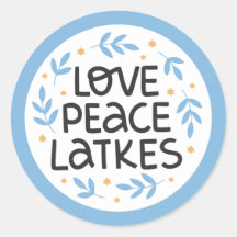 Adesivo de Paz do Hanukkah e Latkes