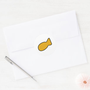 Redondo Adesivo de peixe amarelo personalizável
