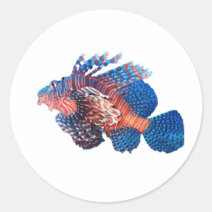 Redondo Adesivo de Peixe-Leão Majestoso - Lepu Fi Marinho 