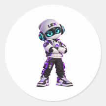 Adesivo de Personagem de Robô de IA Futurista Lex