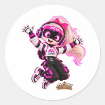 Adesivo de Personagem de Robô Futurista Rosa Nova