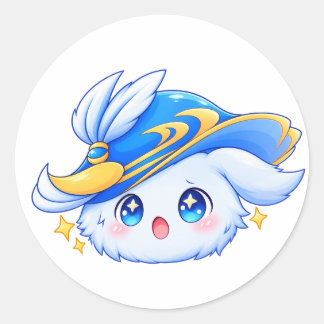 Redondo Adesivo de Personagem Mágico Azul