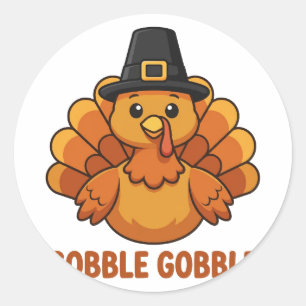Redondo Adesivo de Peru Gobble Gobble