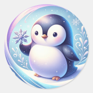 Redondo Adesivo de pinguim