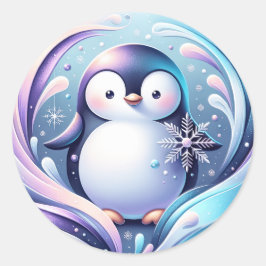 Redondo Adesivo de pinguim