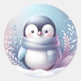 Redondo Adesivo de pinguim