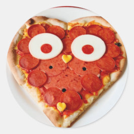 Redondo Adesivo de Pizza em Forma de Coração - Comida Dive