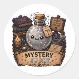 Redondo Adesivo de Poção de Fantasia Divertida Suco Mister