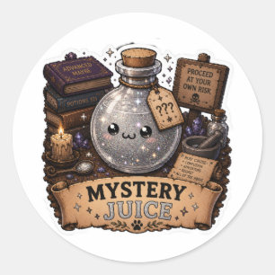 Redondo Adesivo de Poção de Fantasia Divertida Suco Mister