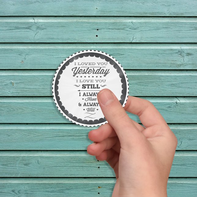 Redondo Adesivo de Poema do Dia do Amor (Criador carregado)