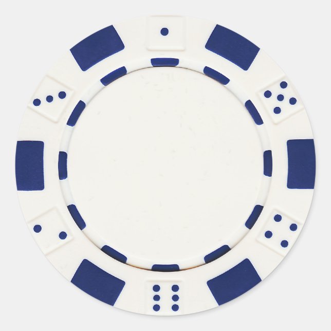 Redondo adesivo de pokerchip branco (Frente)