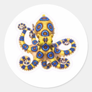 Redondo Adesivo de polvo de anel azul vibrante - Exótico m