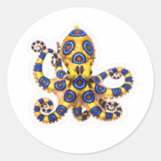 Redondo Adesivo de polvo de anel azul vibrante - Exótico m