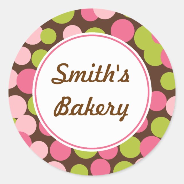 Redondo Adesivo de pontos de Limão de morango personalizad (Frente)